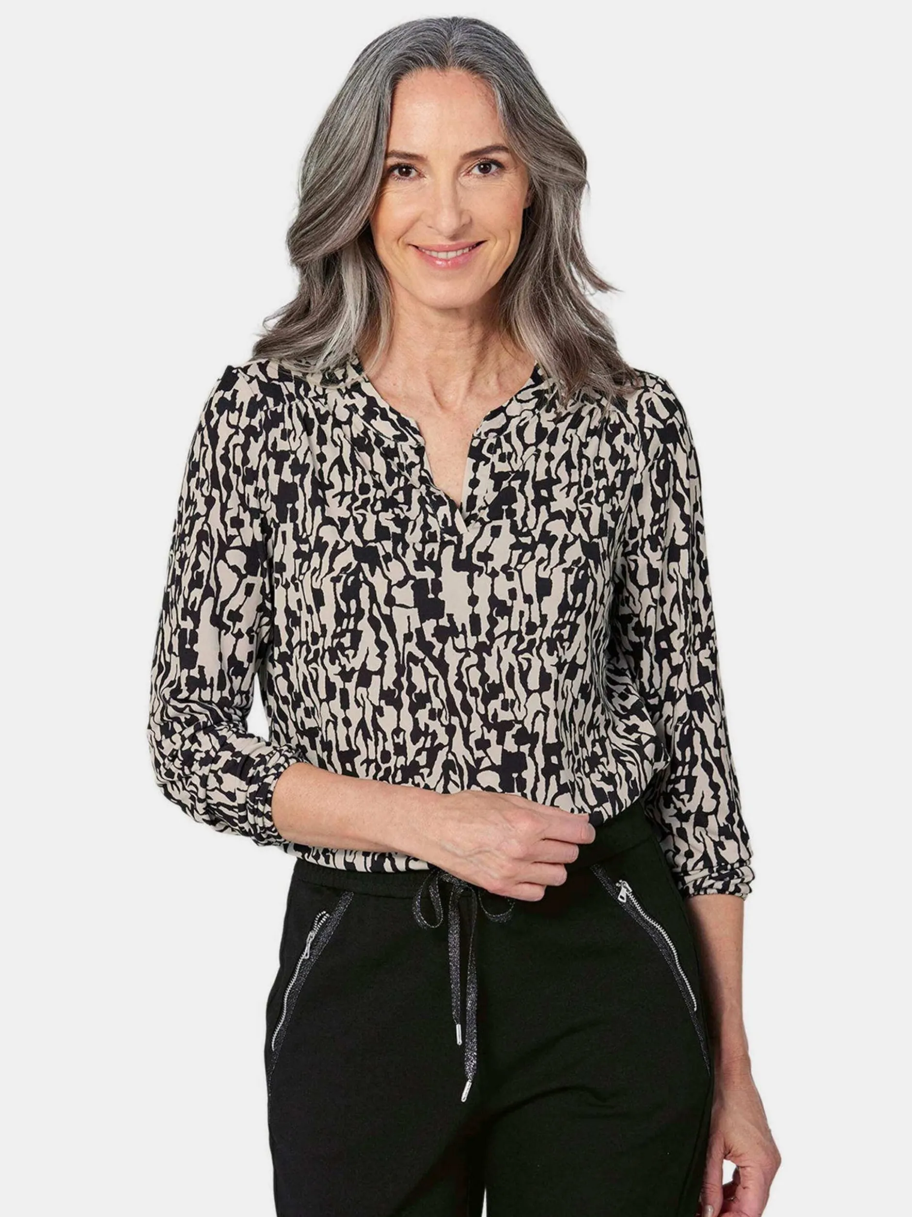 Goldner Damen Blusenshirts - Kurzgröße in sand