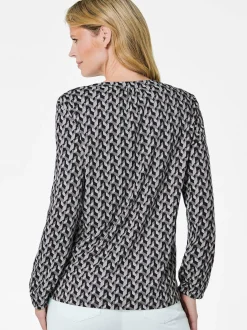Goldner Damen Blusenshirts - Kurzgröße in grau