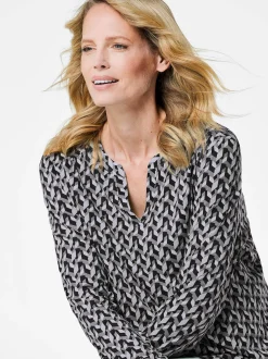 Goldner Damen Blusenshirts - Kurzgröße in grau