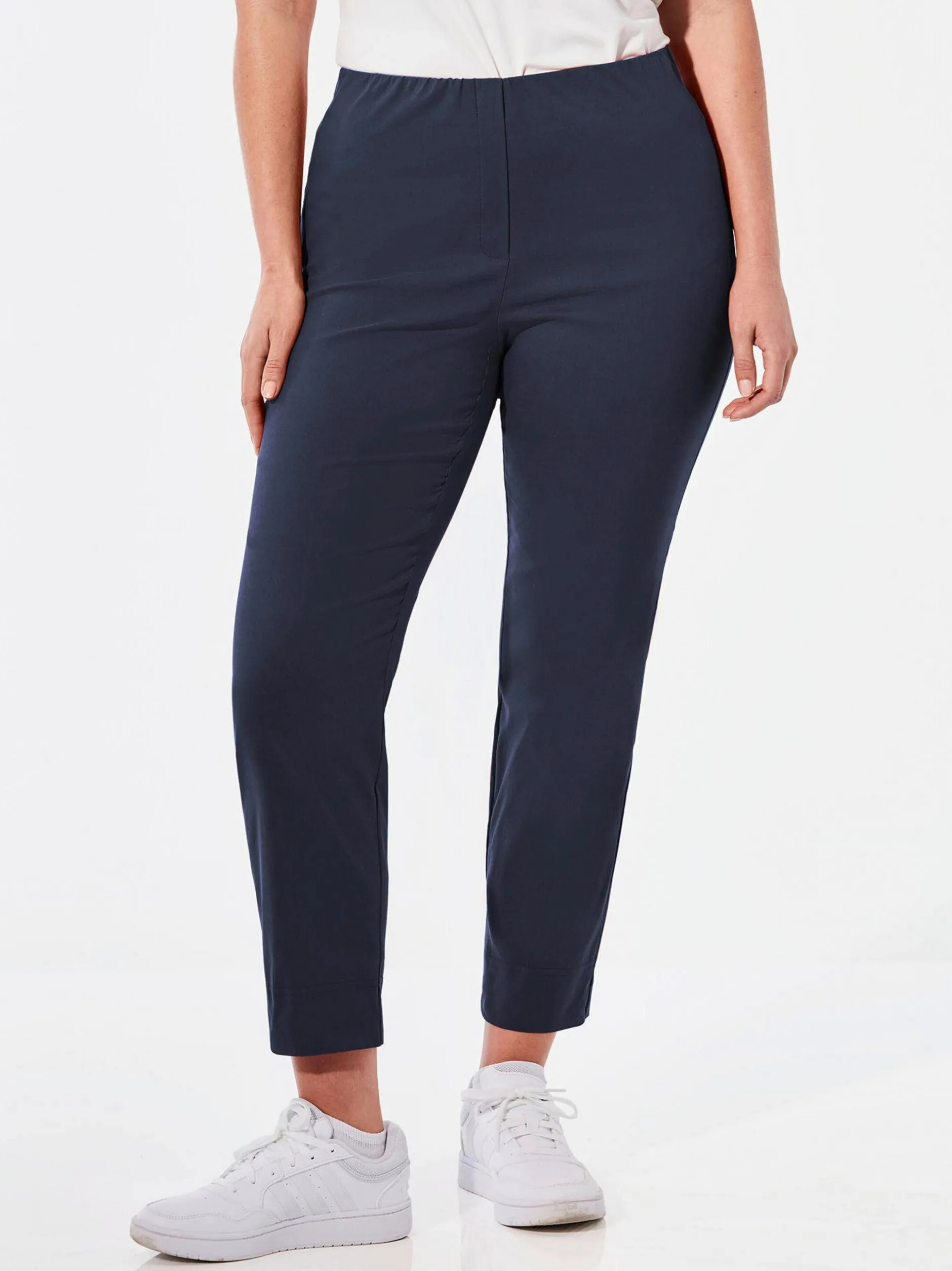 Goldner Damen Caprihosen - Kurzgröße in marine