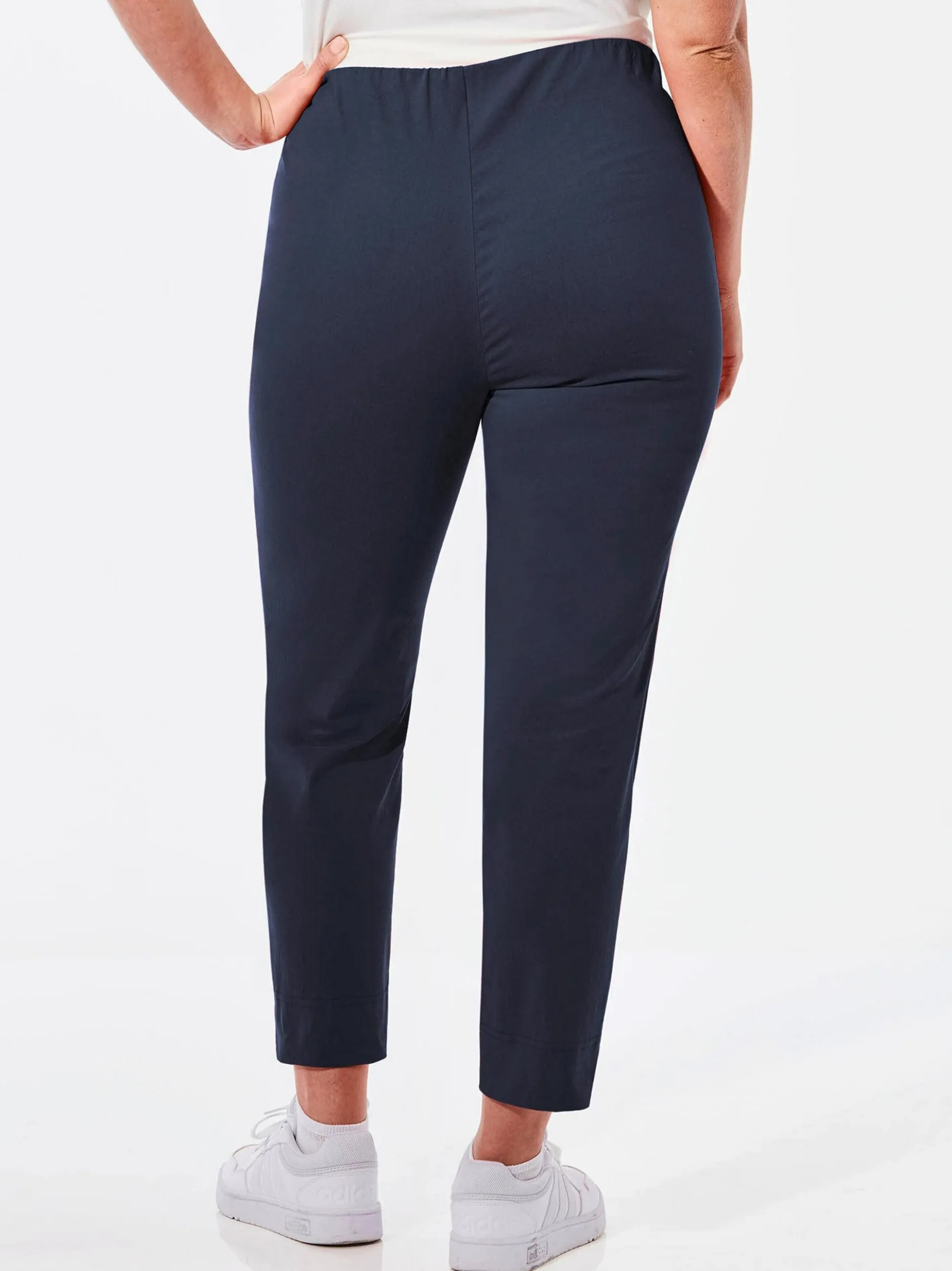 Goldner Damen Caprihosen - Kurzgröße in marine