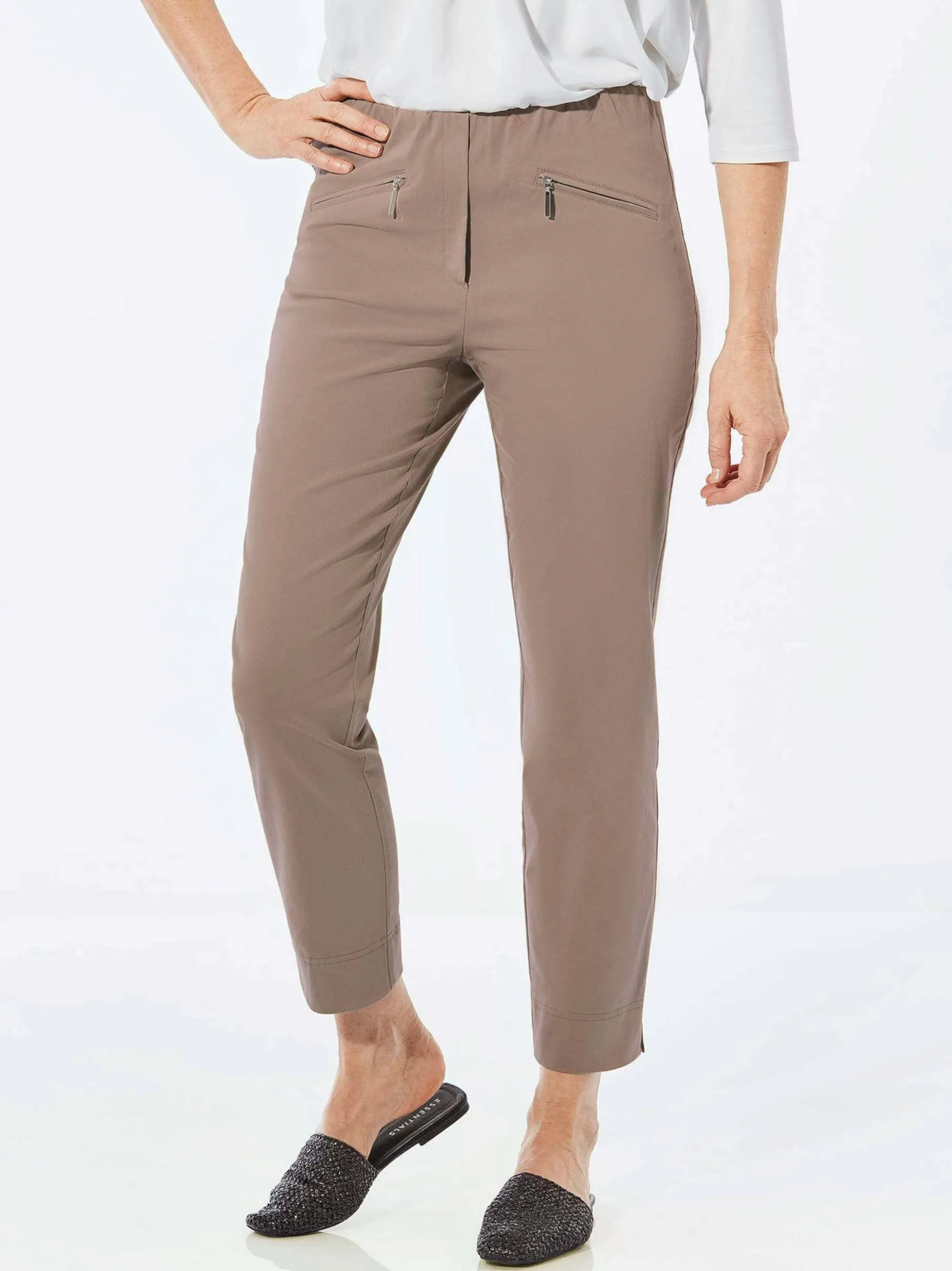 Goldner Damen Capri- & 7/8-Hosen - Kurzgröße in taupe
