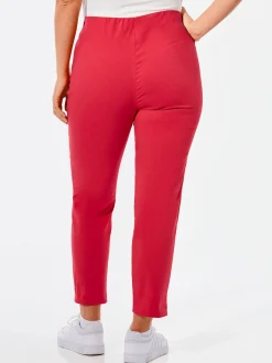 Goldner Damen Caprihosen - Kurzgröße in rot