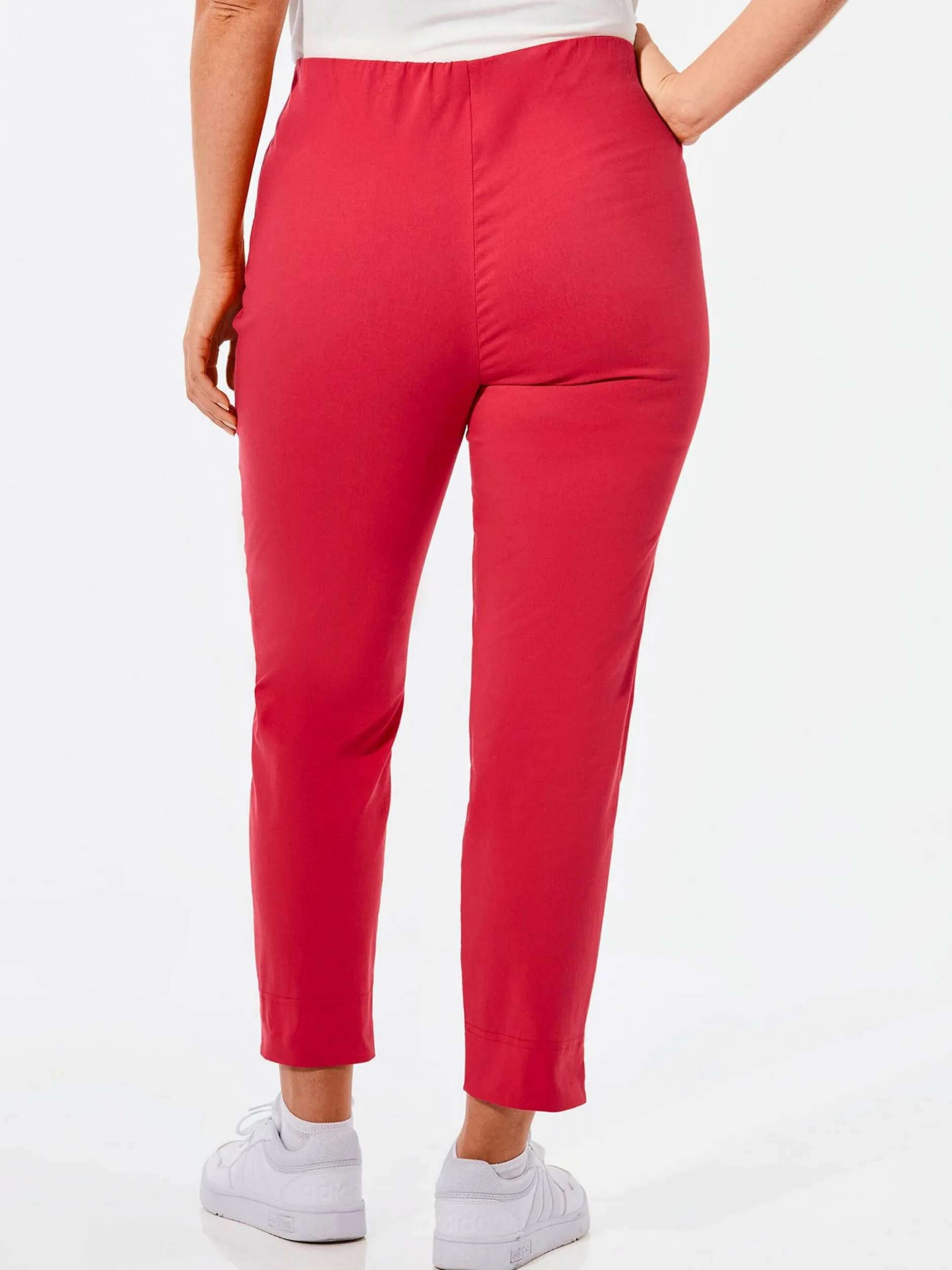 Goldner Damen Caprihosen - Kurzgröße in rot