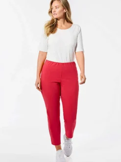 Goldner Damen Caprihosen - Kurzgröße in rot