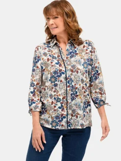 Goldner Damen Druckblusen in beige - Ärmel: 3/4 Arm