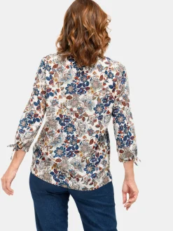 Goldner Damen Druckblusen in beige - Ärmel: 3/4 Arm