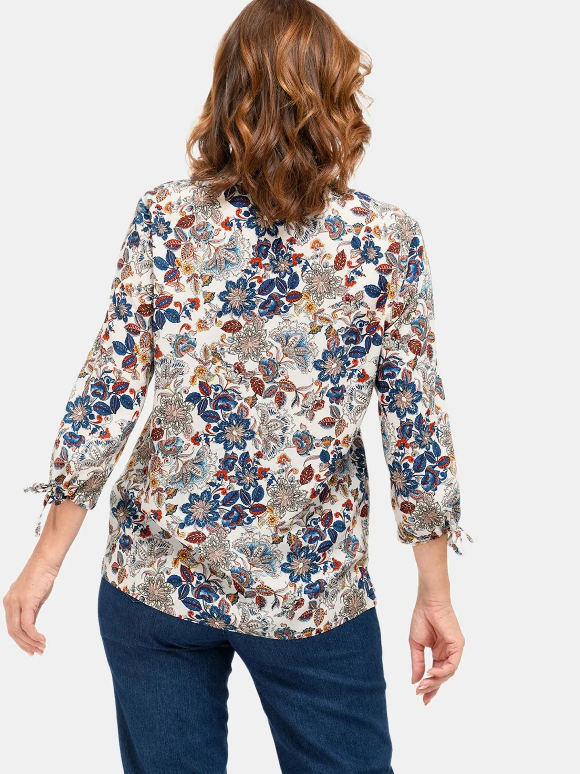 Goldner Damen Druckblusen in beige - Ärmel: 3/4 Arm