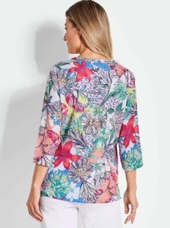 Goldner Damen Druckblusen in mehrfarbig - Ärmel: 3/4 Arm