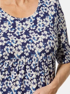 Goldner Damen Druckkleider in marine