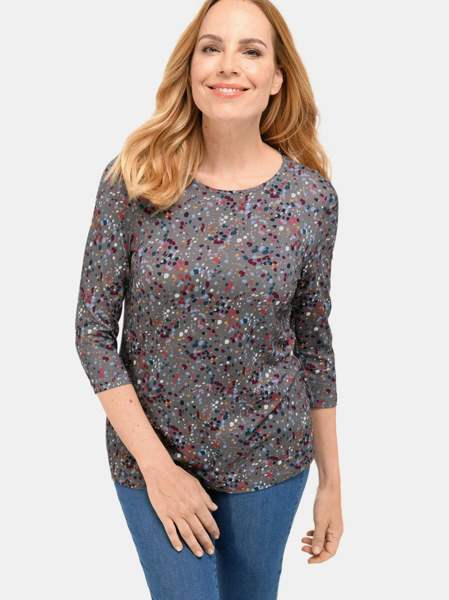 Goldner Damen Druckshirts in mehrfarbig - Ärmel: Halbarm