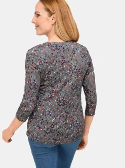 Goldner Damen Druckshirts in mehrfarbig - Ärmel: Halbarm
