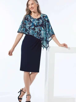 Goldner Damen Elegante Kleider in marine