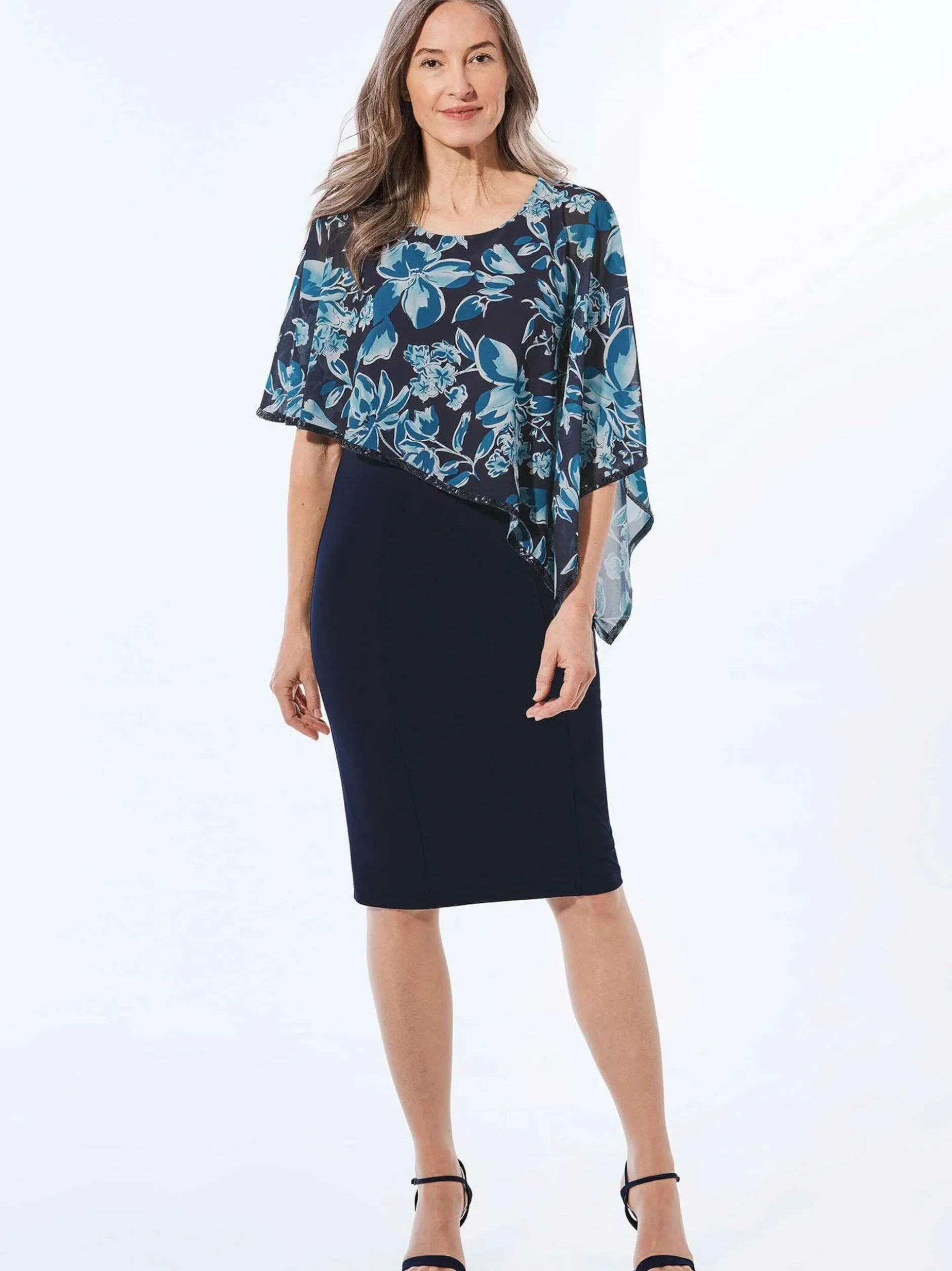 Goldner Damen Elegante Kleider in marine