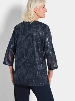 Goldner Damen Festliche Blusen in marine