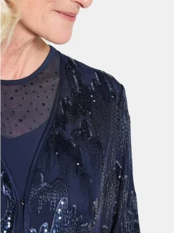 Goldner Damen Festliche Blusen in marine