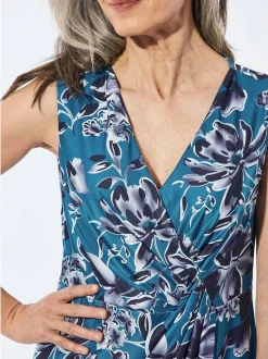Goldner Damen Festliche Kleider in blau