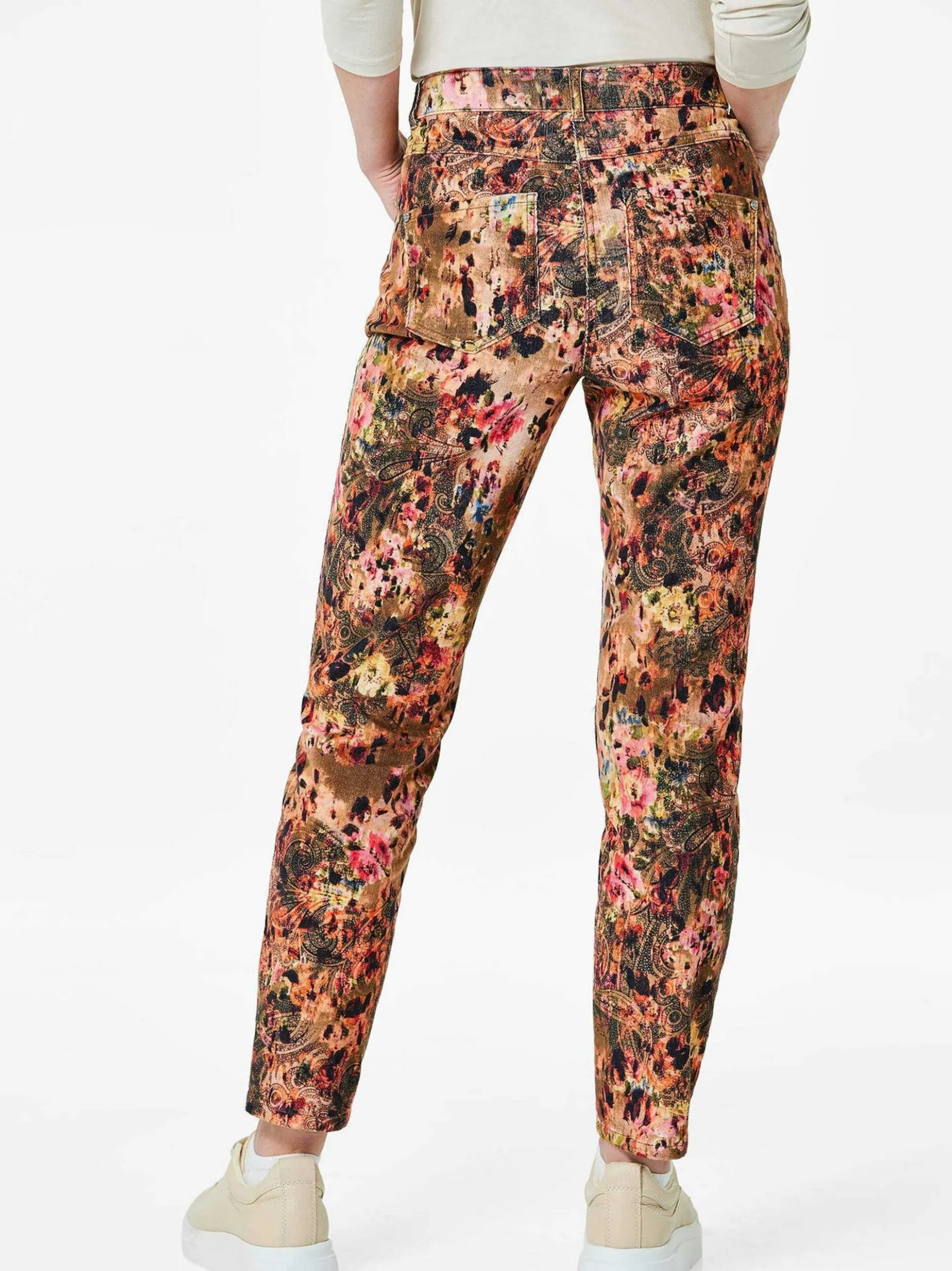 Goldner Damen Gemusterte Hosen in camel