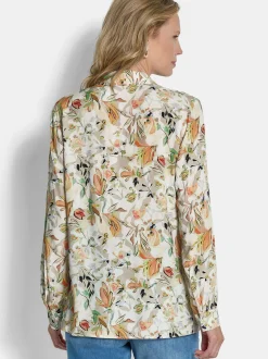 Goldner Damen Hemdblusen - Kurzgröße in beige