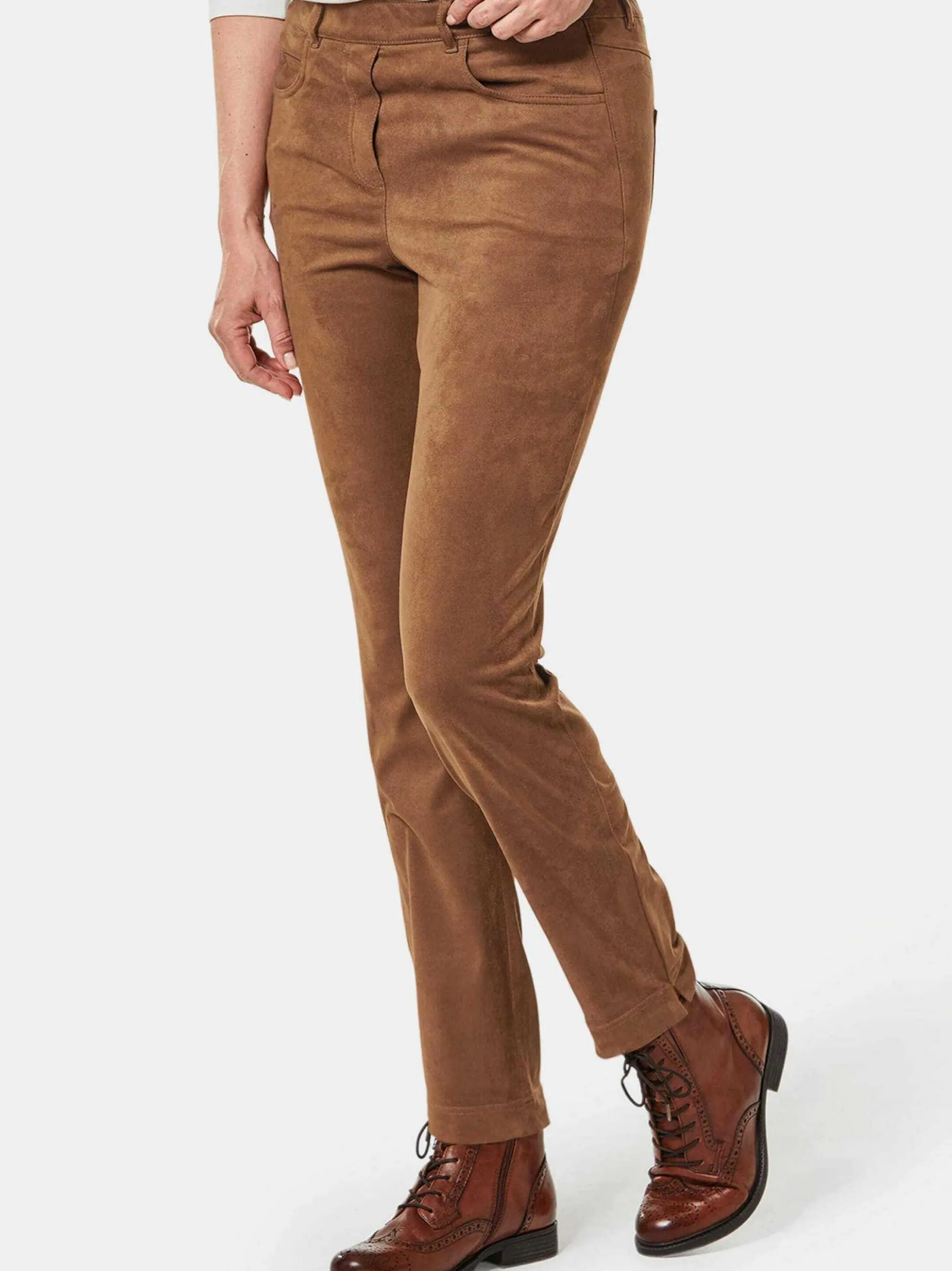 Goldner Damen Hose in cognac