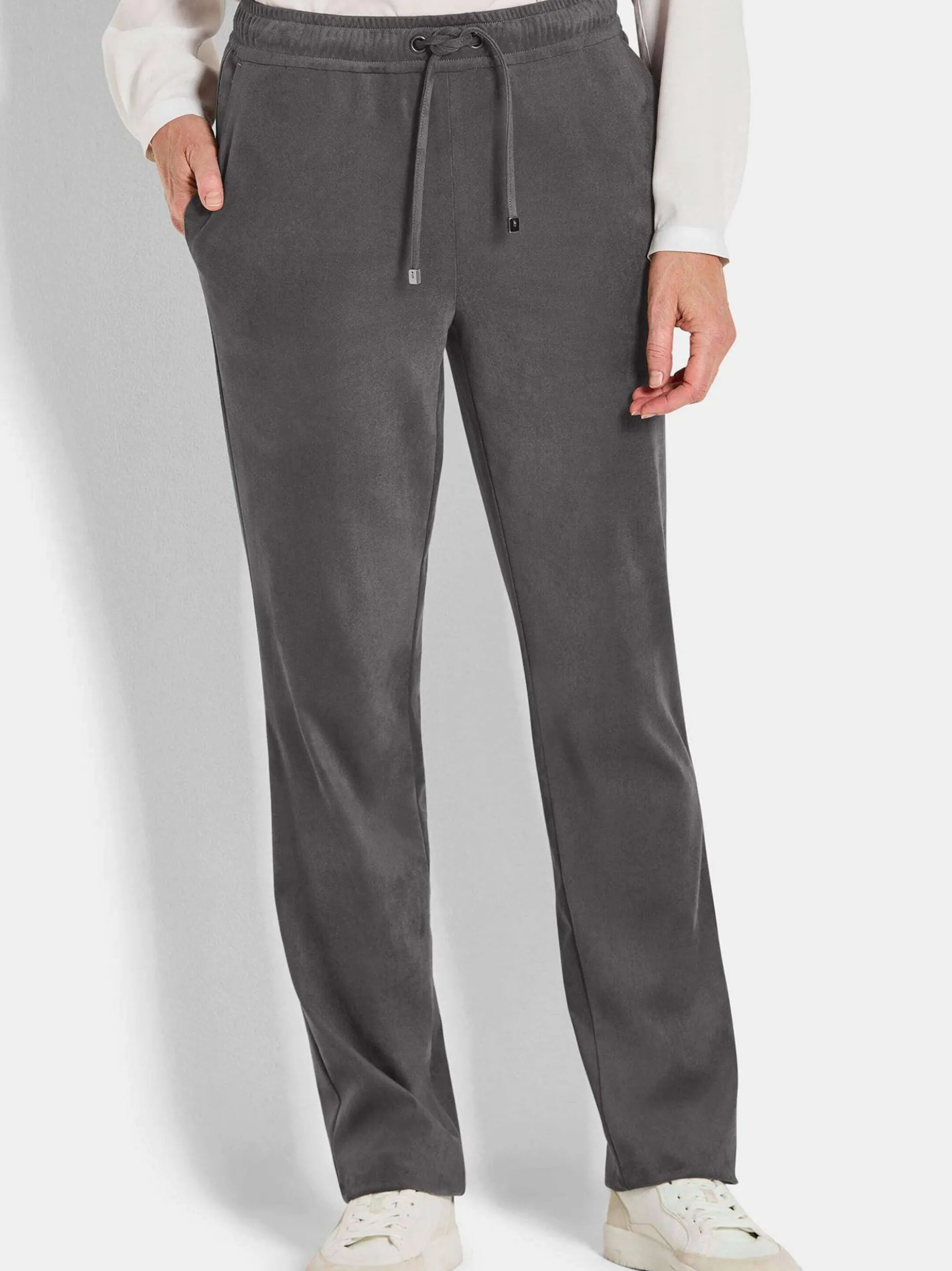 Goldner Damen Hose - Kurzgröße in grau