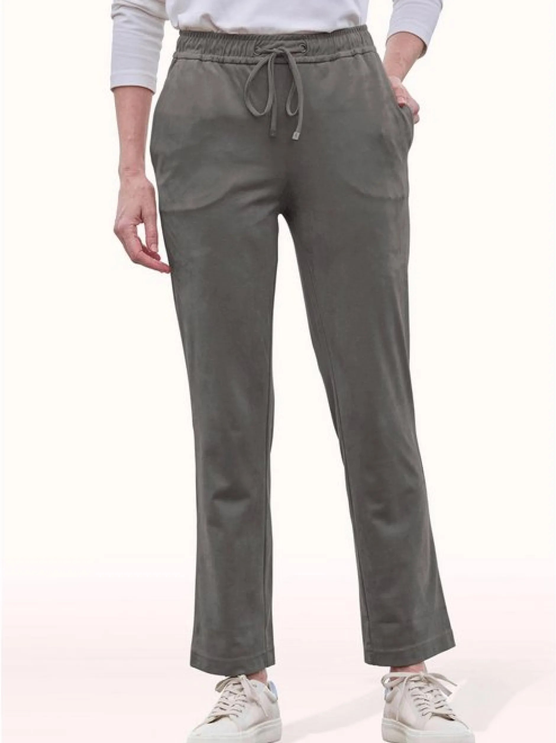 Goldner Damen Hose - Kurzgröße in grau
