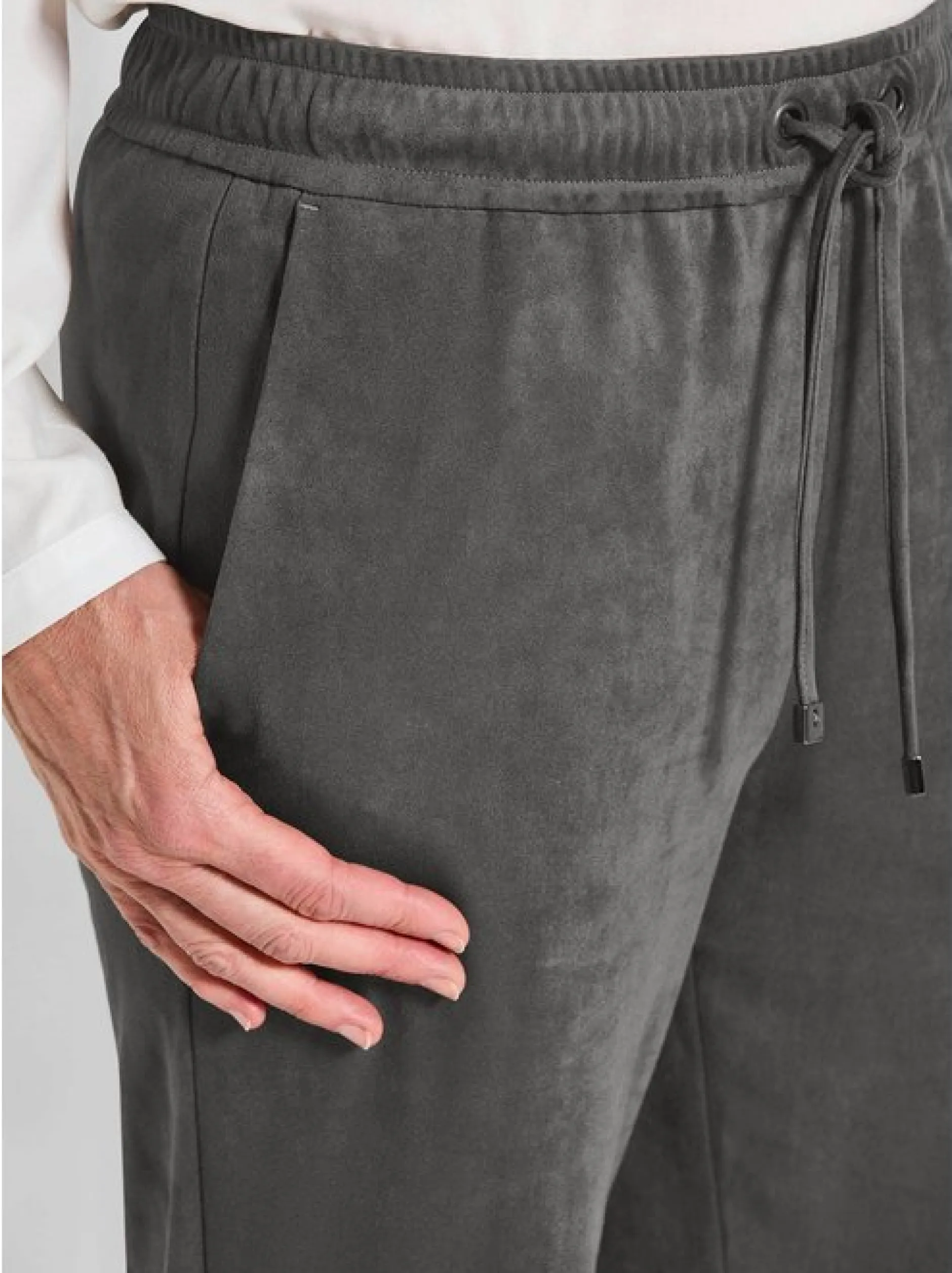 Goldner Damen Hose - Kurzgröße in grau