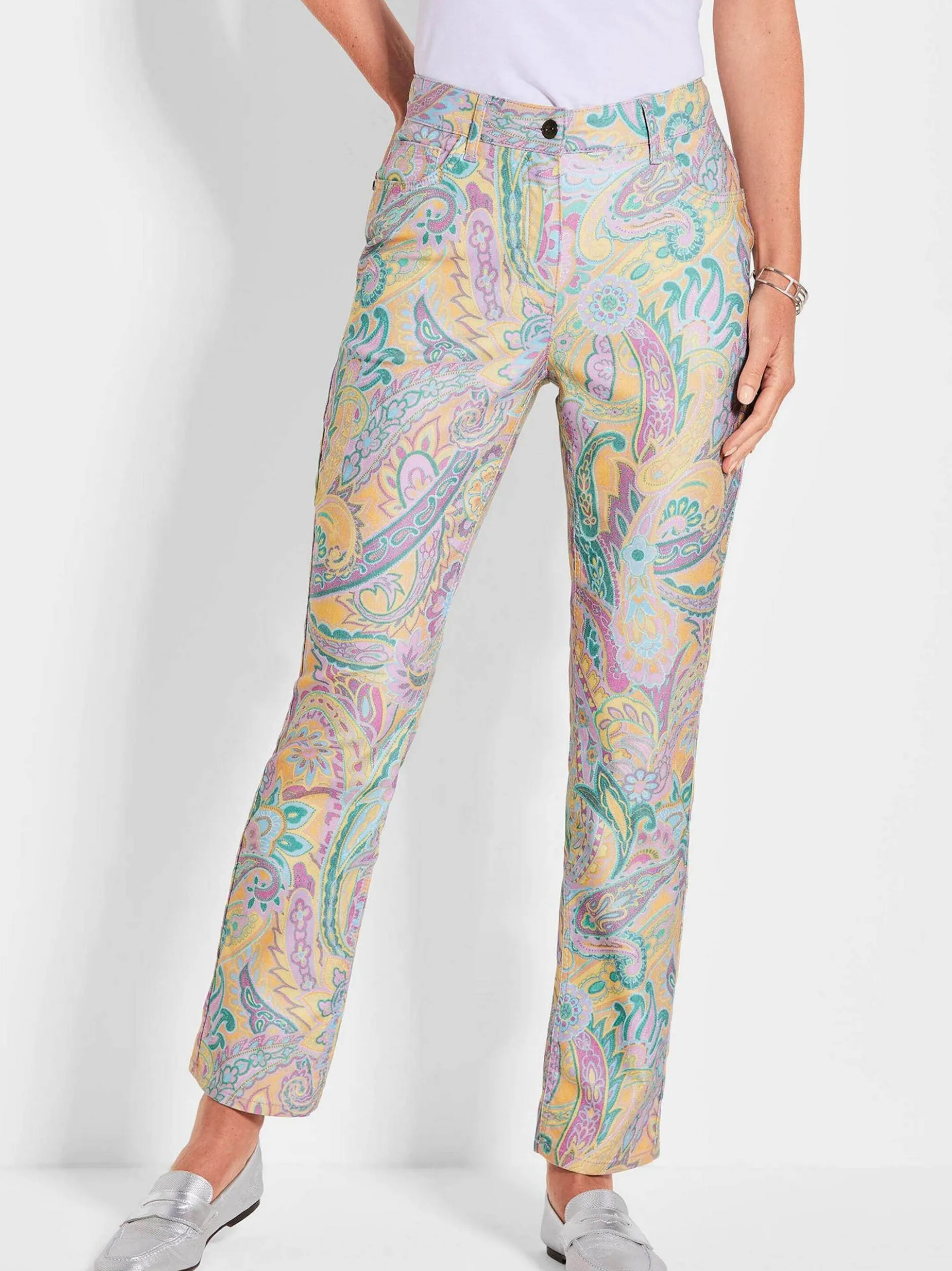 Goldner Damen Hosen in mehrfarbig