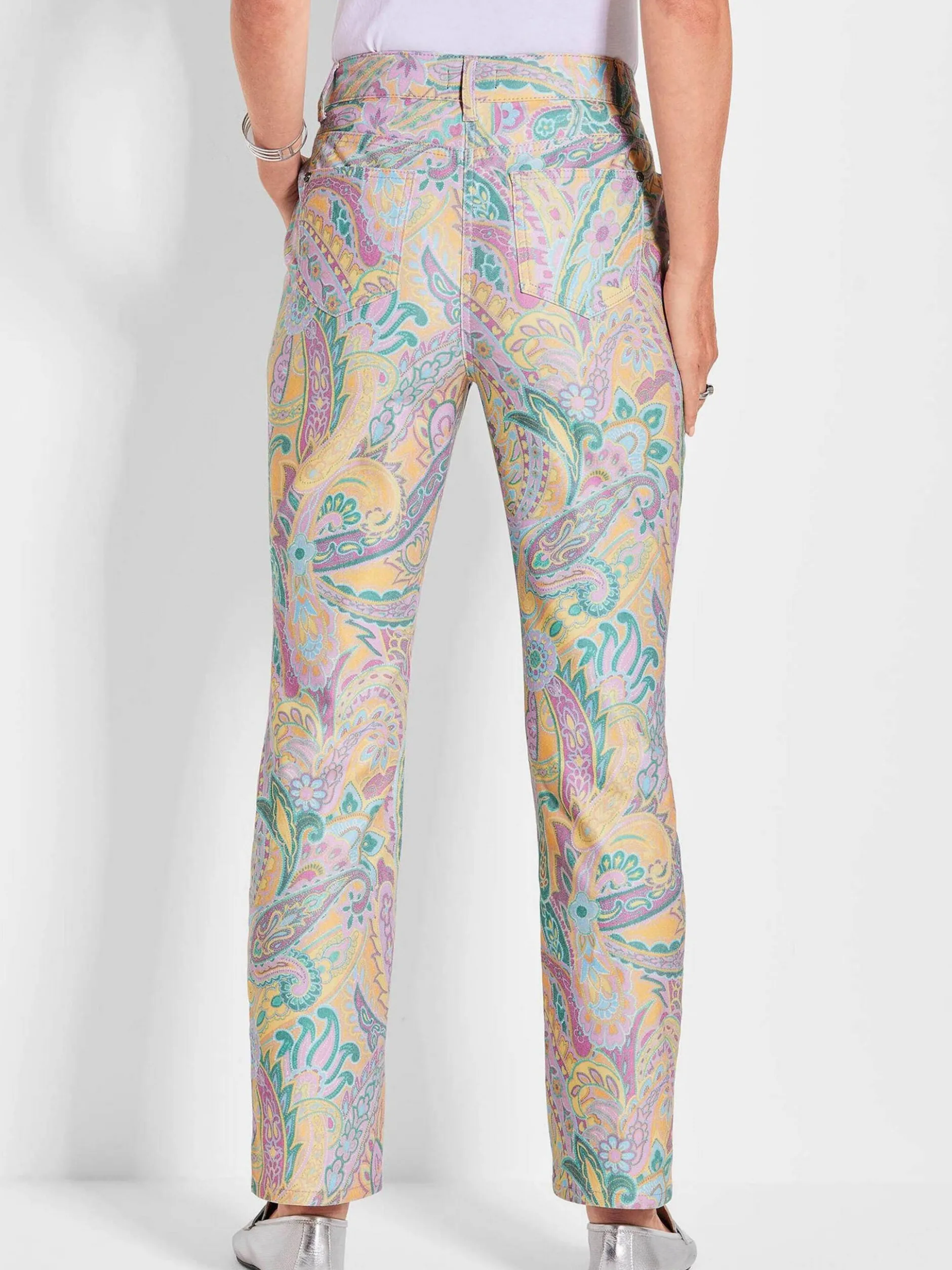Goldner Damen Hosen in mehrfarbig