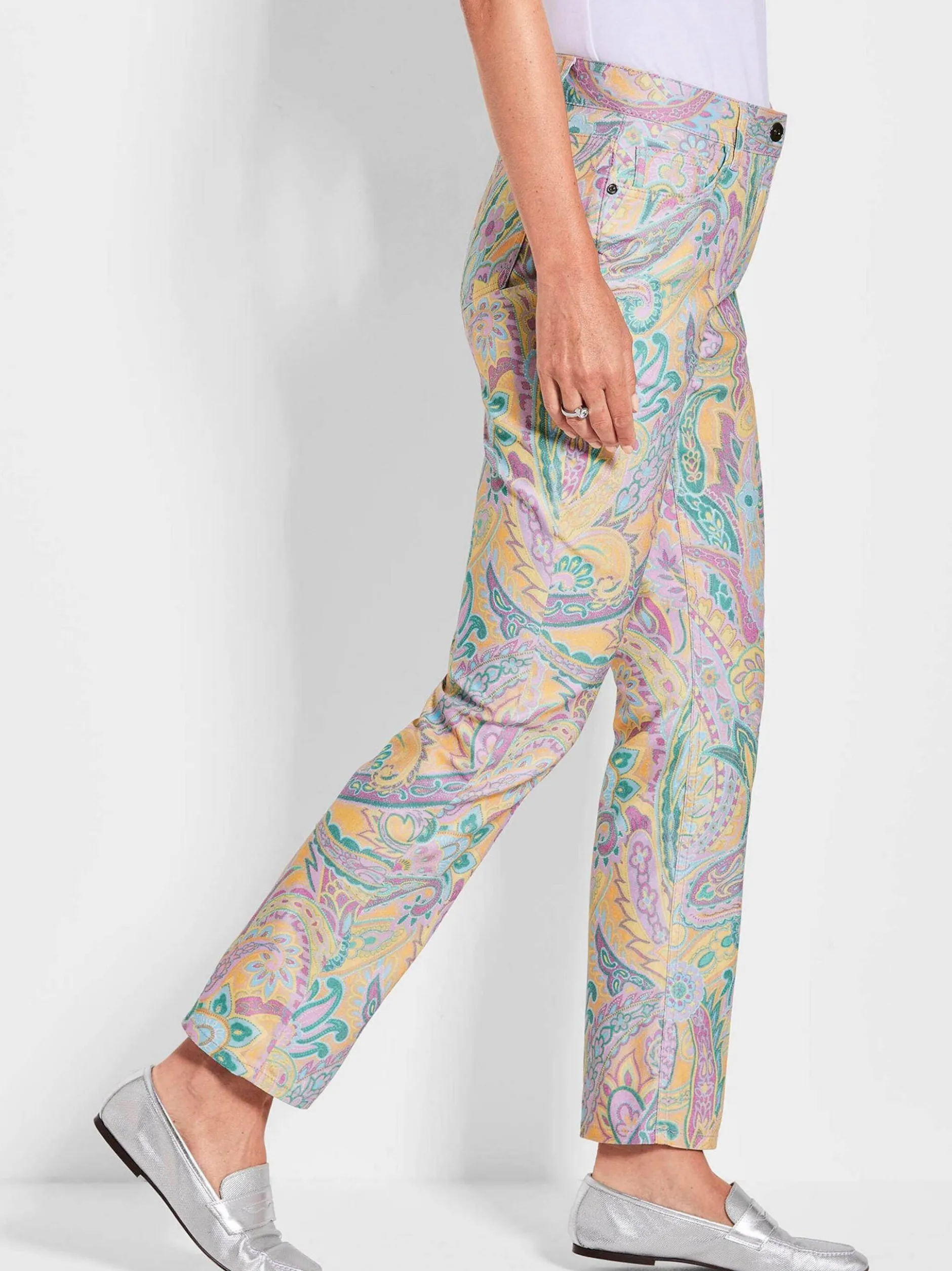 Goldner Damen Hosen in mehrfarbig