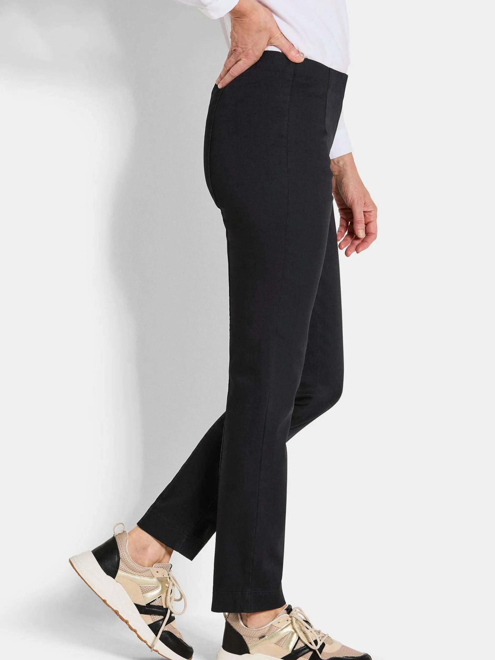 Goldner Damen Hosen in schwarz