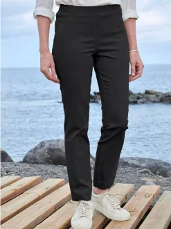 Goldner Damen Hosen in schwarz