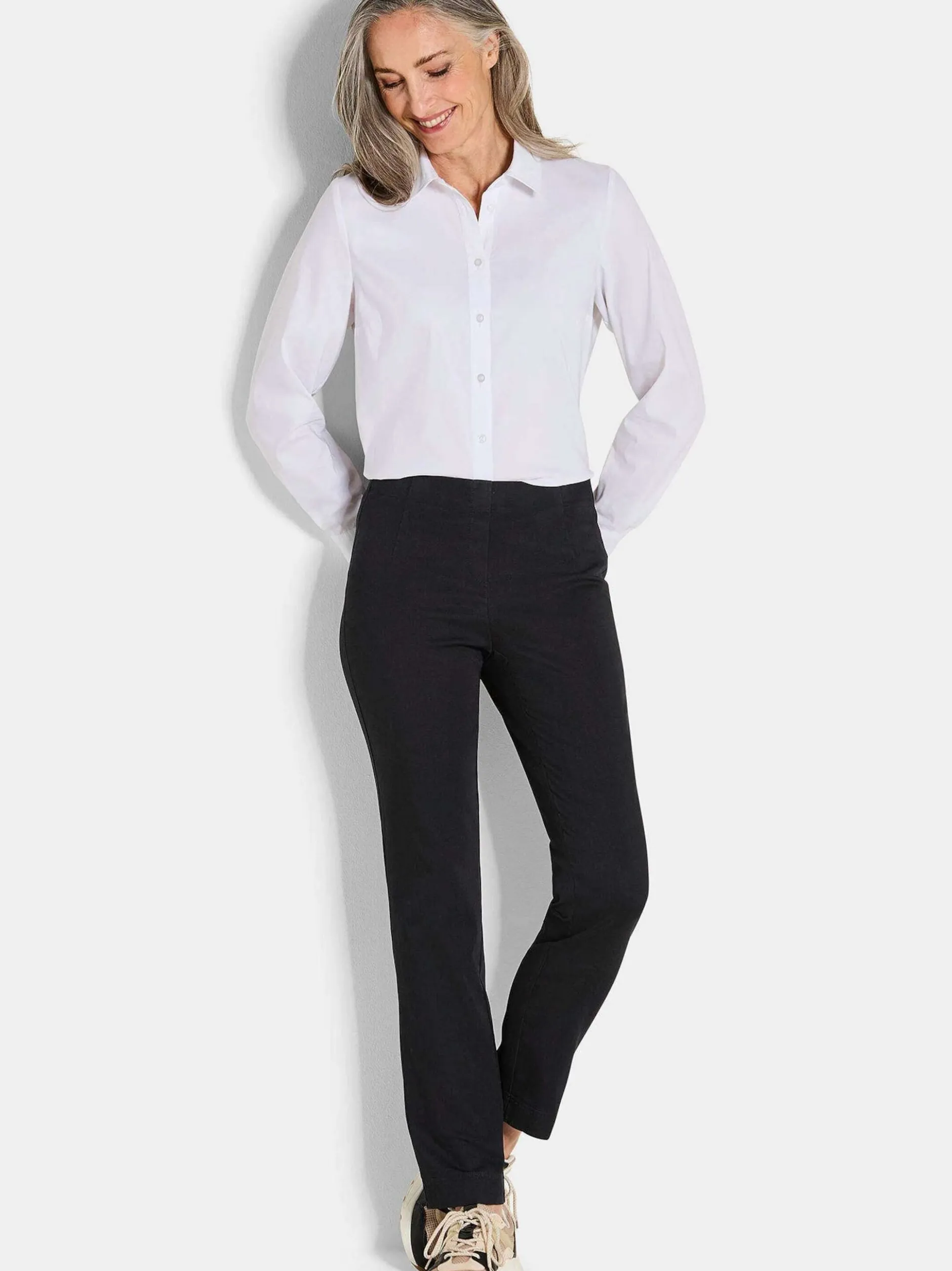 Goldner Damen Hosen in schwarz