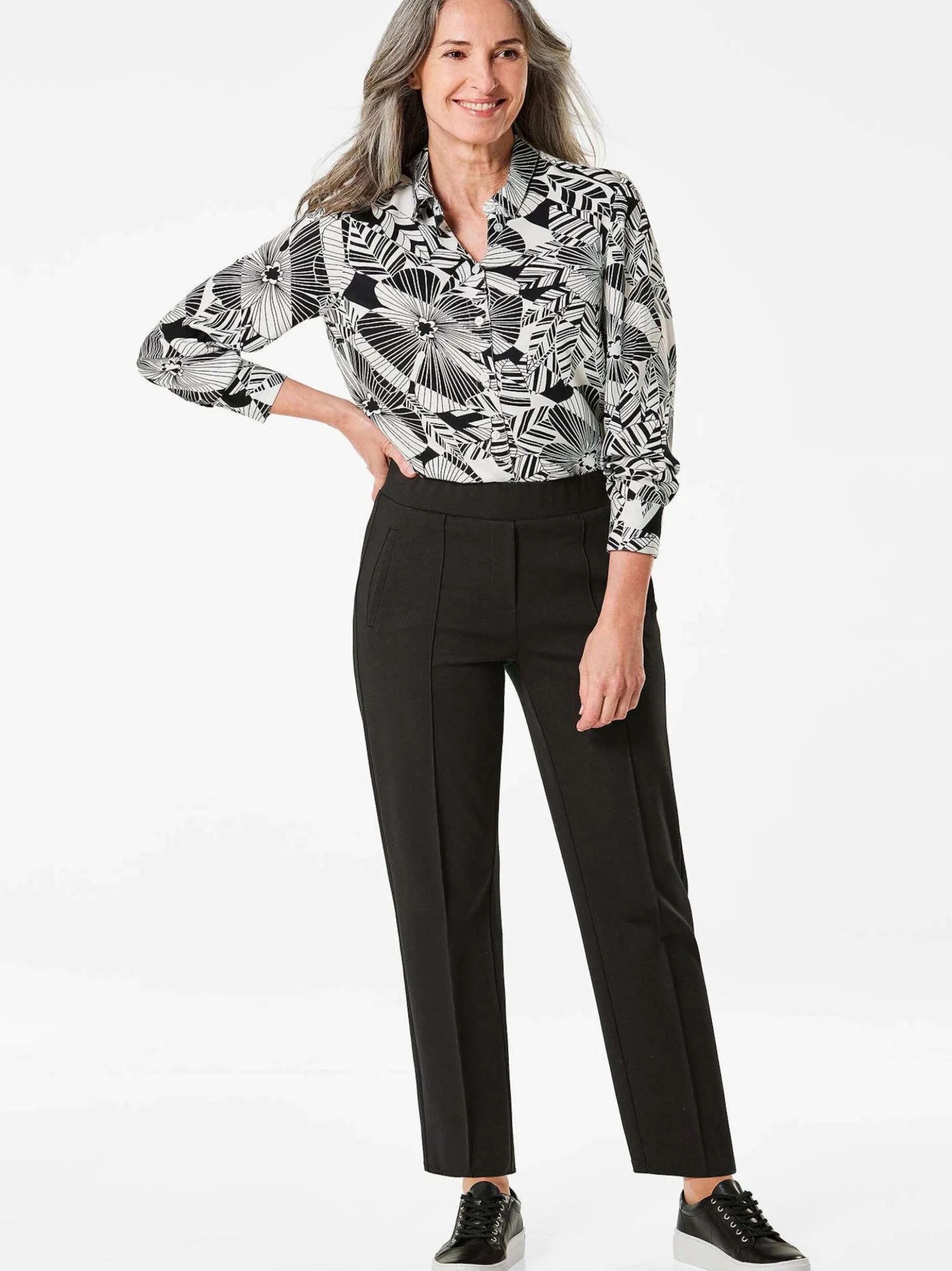 Goldner Damen Hosen in schwarz