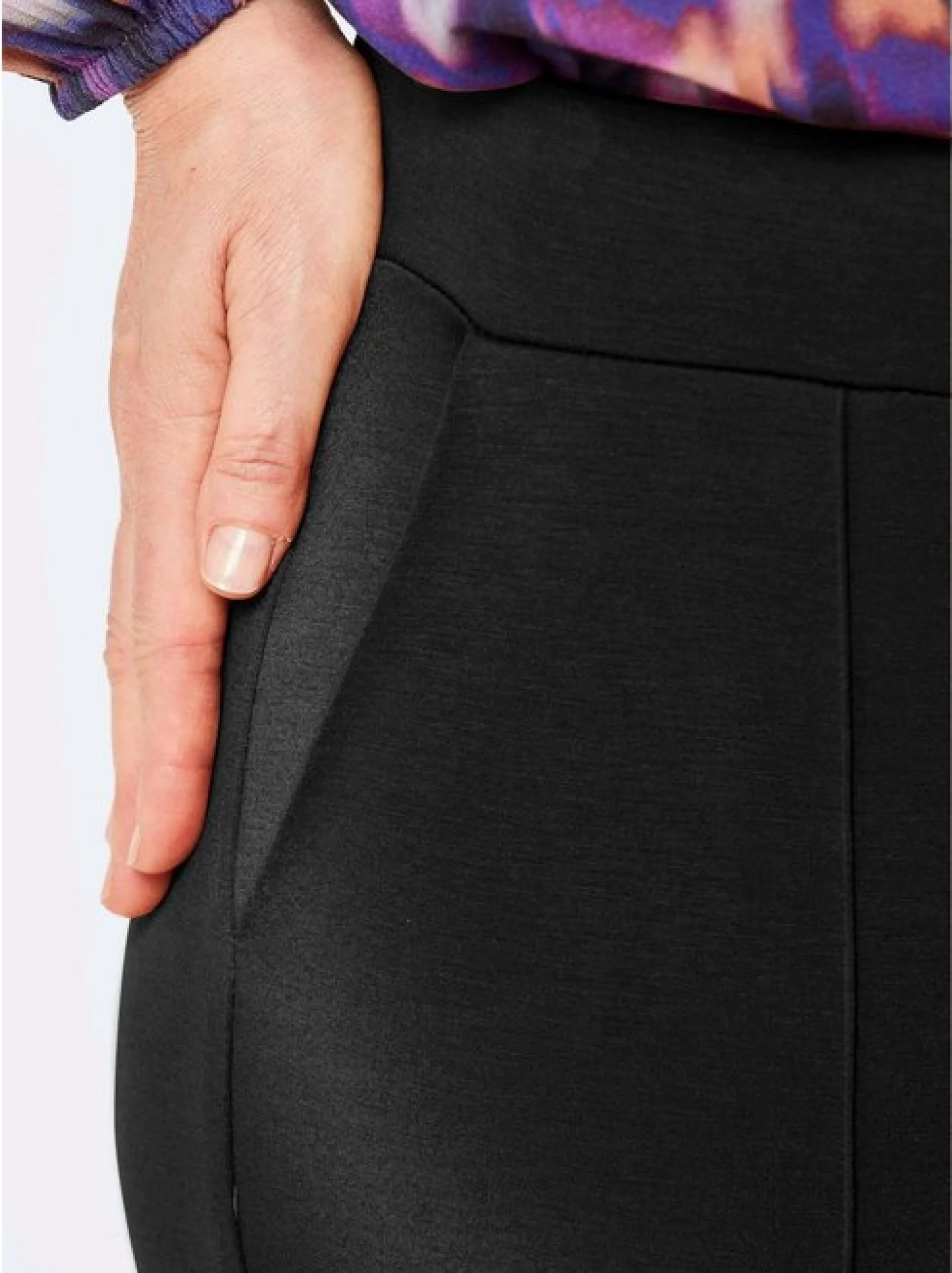 Goldner Damen Hosen in schwarz