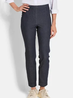 Goldner Damen Hosen - Kurzgröße in marine
