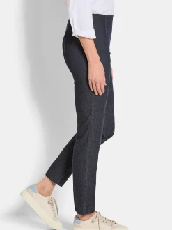 Goldner Damen Hosen - Kurzgröße in marine