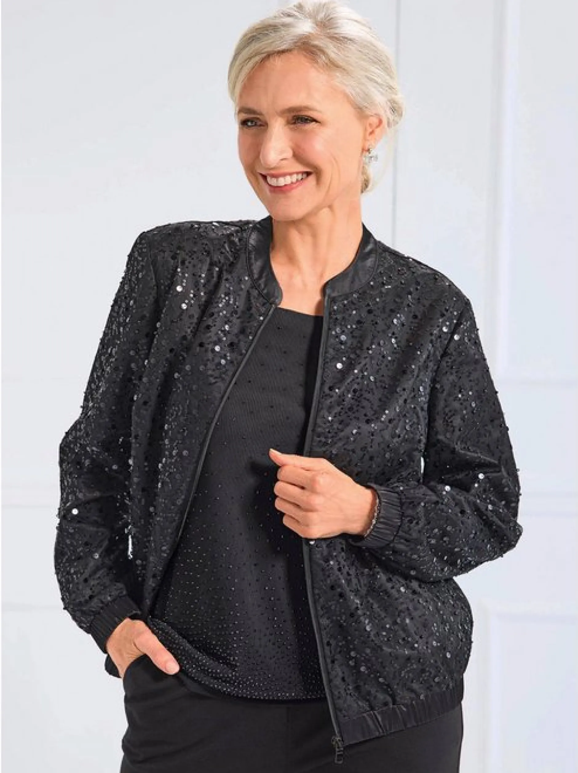 Goldner Damen Jacken in schwarz