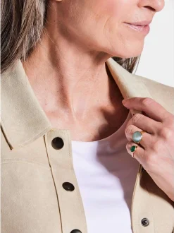 Goldner Damen Jacken - Kurzgröße in beige