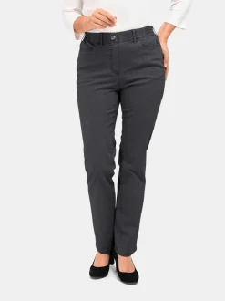 Goldner Damen Jeans in anthrazit