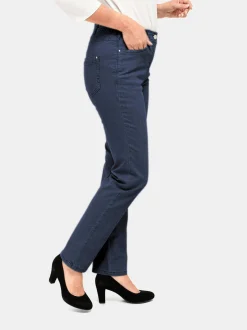 Goldner Damen Jeans in blau