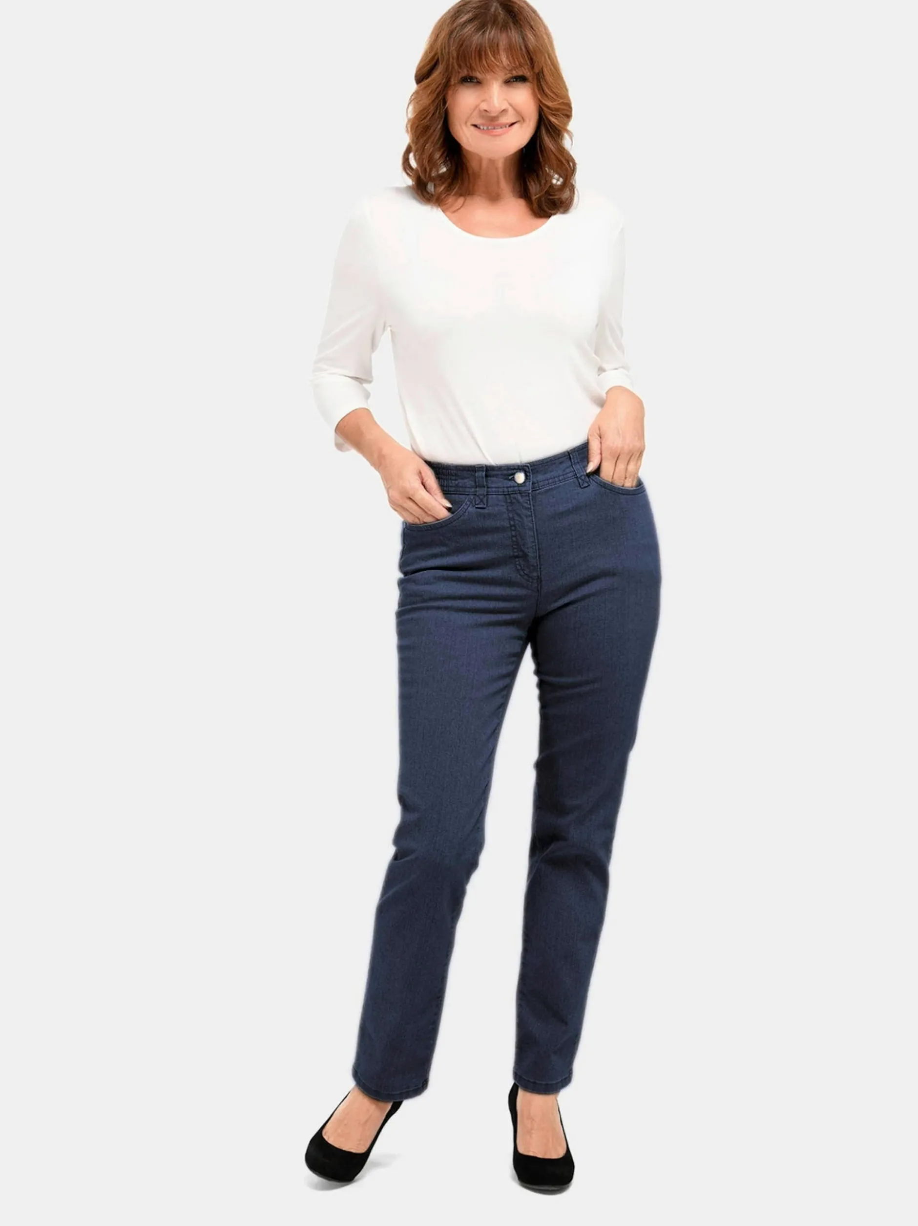 Goldner Damen Jeans in blau