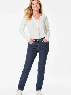 Goldner Damen Jeans in blau
