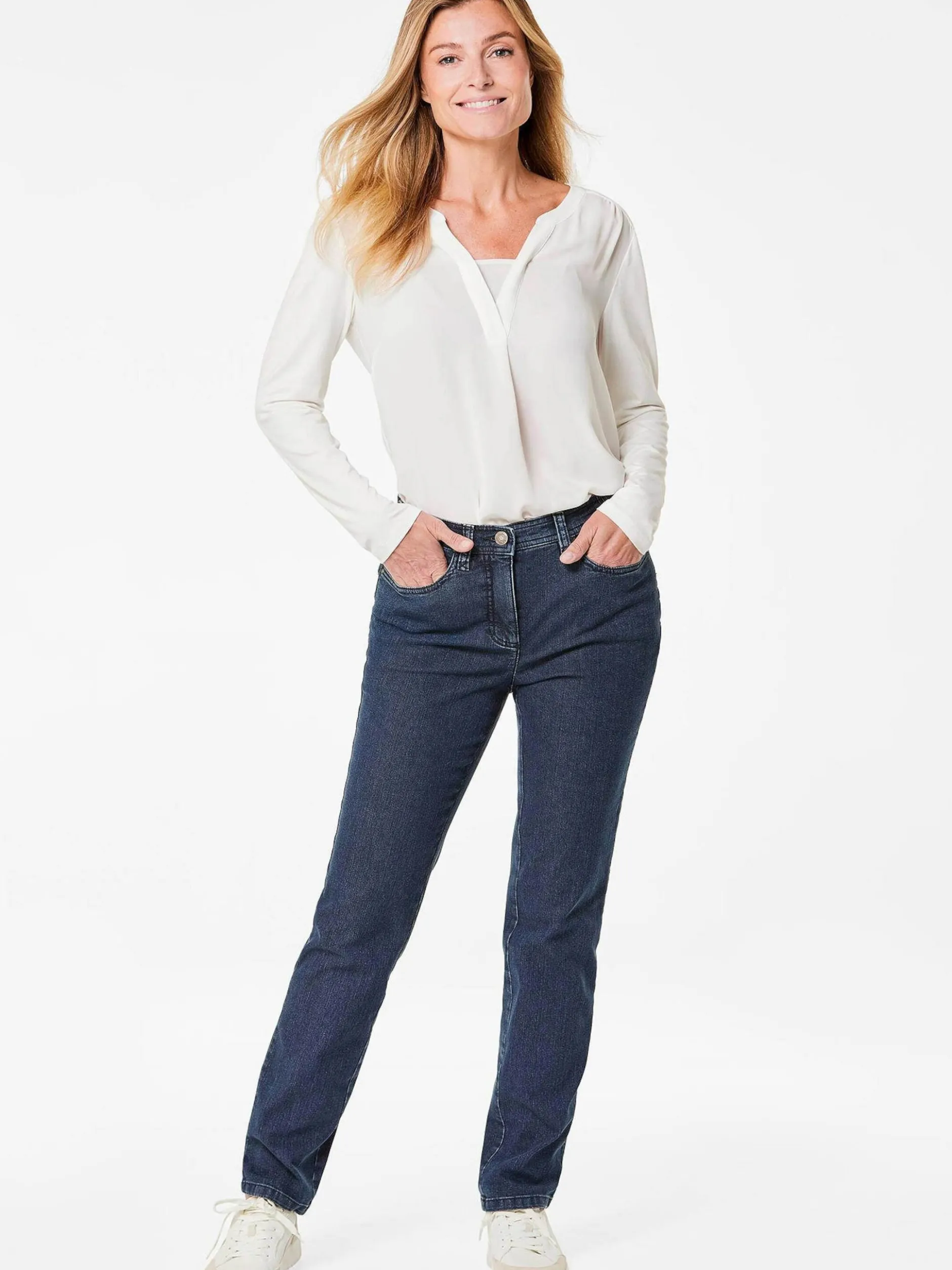 Goldner Damen Jeans in blau