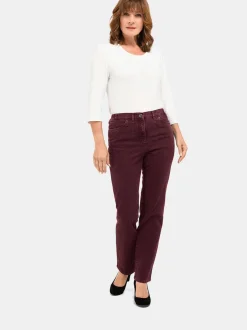 Goldner Damen Jeans in bordeaux