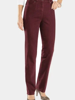 Goldner Damen Jeans in bordeaux
