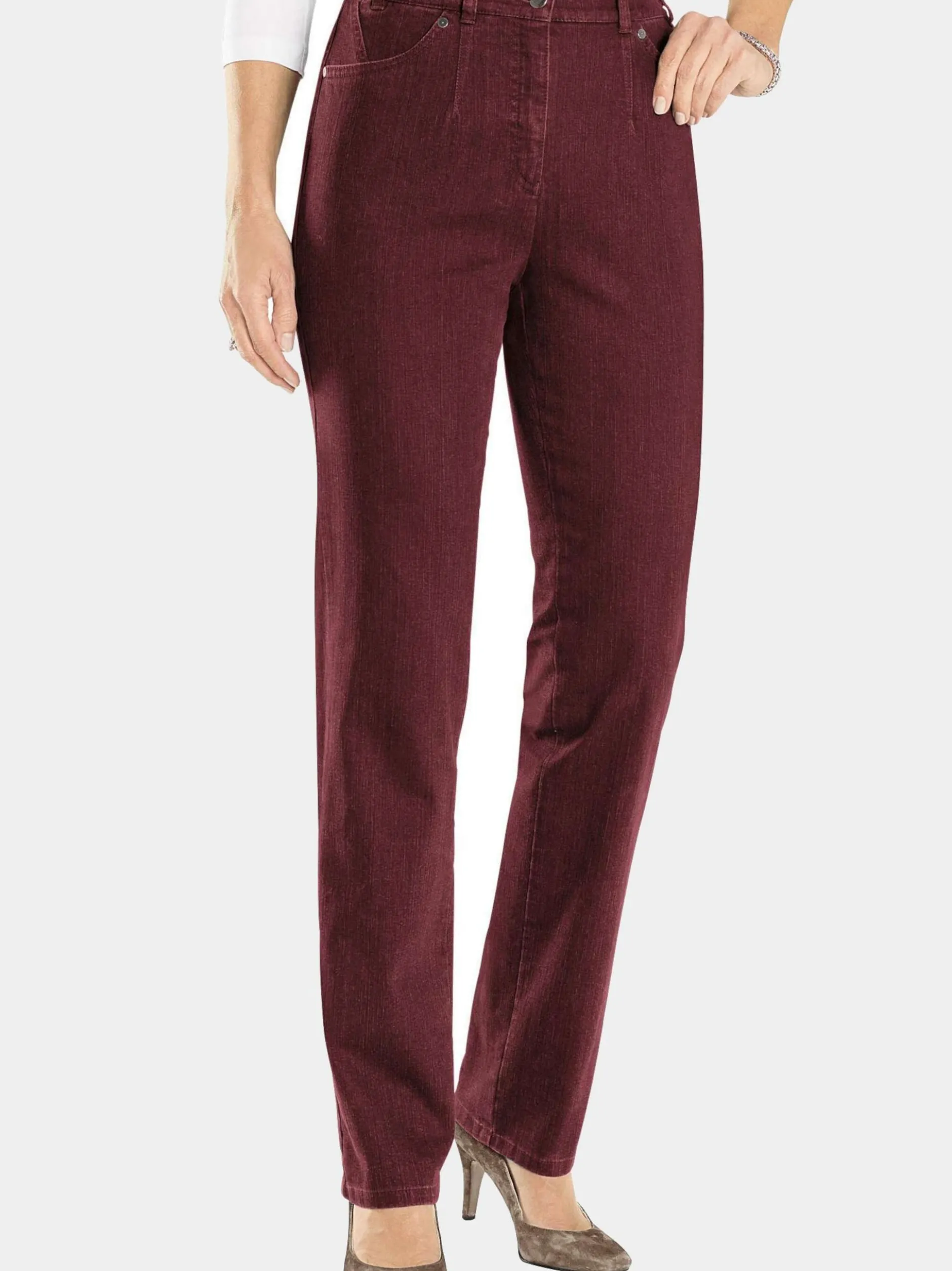 Goldner Damen Jeans in bordeaux