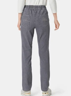Goldner Damen Jeans in grau