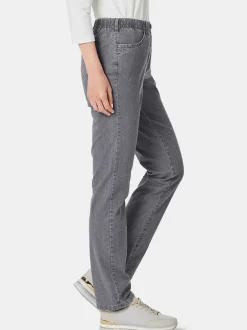 Goldner Damen Jeans in grau