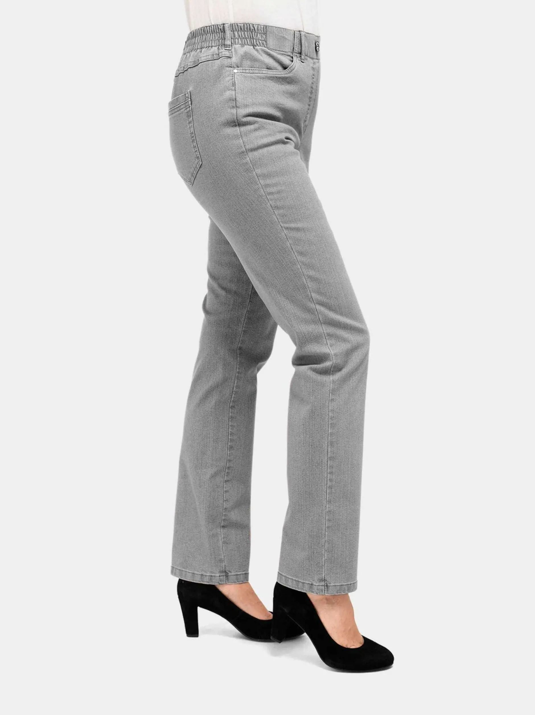Goldner Damen Jeans in hellgrau